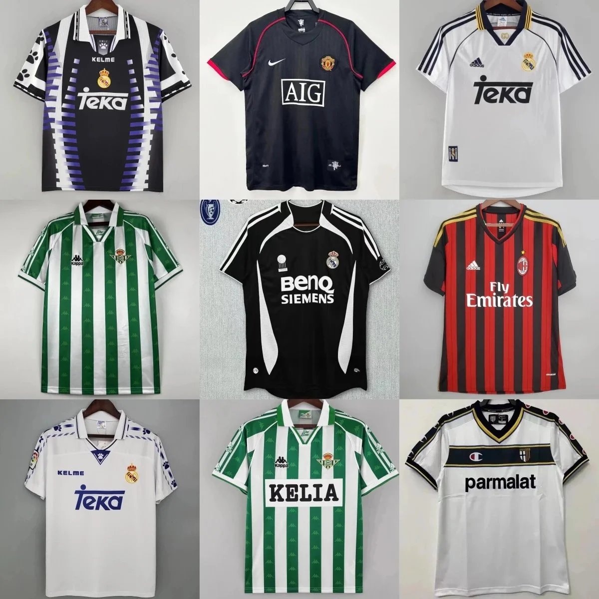 Retro Football Shirt Selection — Real Madrid, AC Milan & More