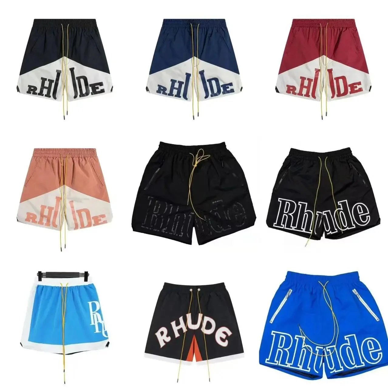 Unisex Mesh Letter-Graphic Panelled Shorts — KK12-TOP