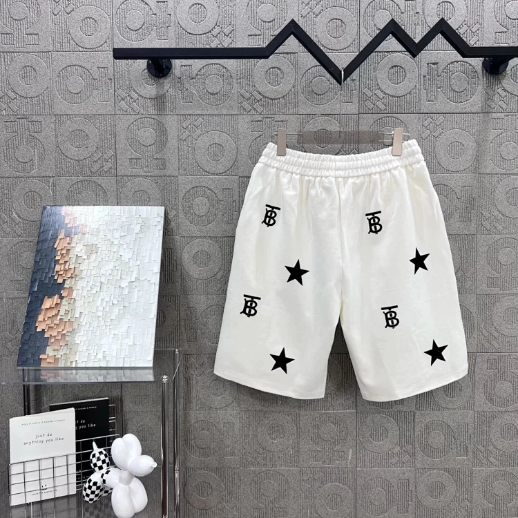 Unisex Printed Letter-Graphic Shorts 2