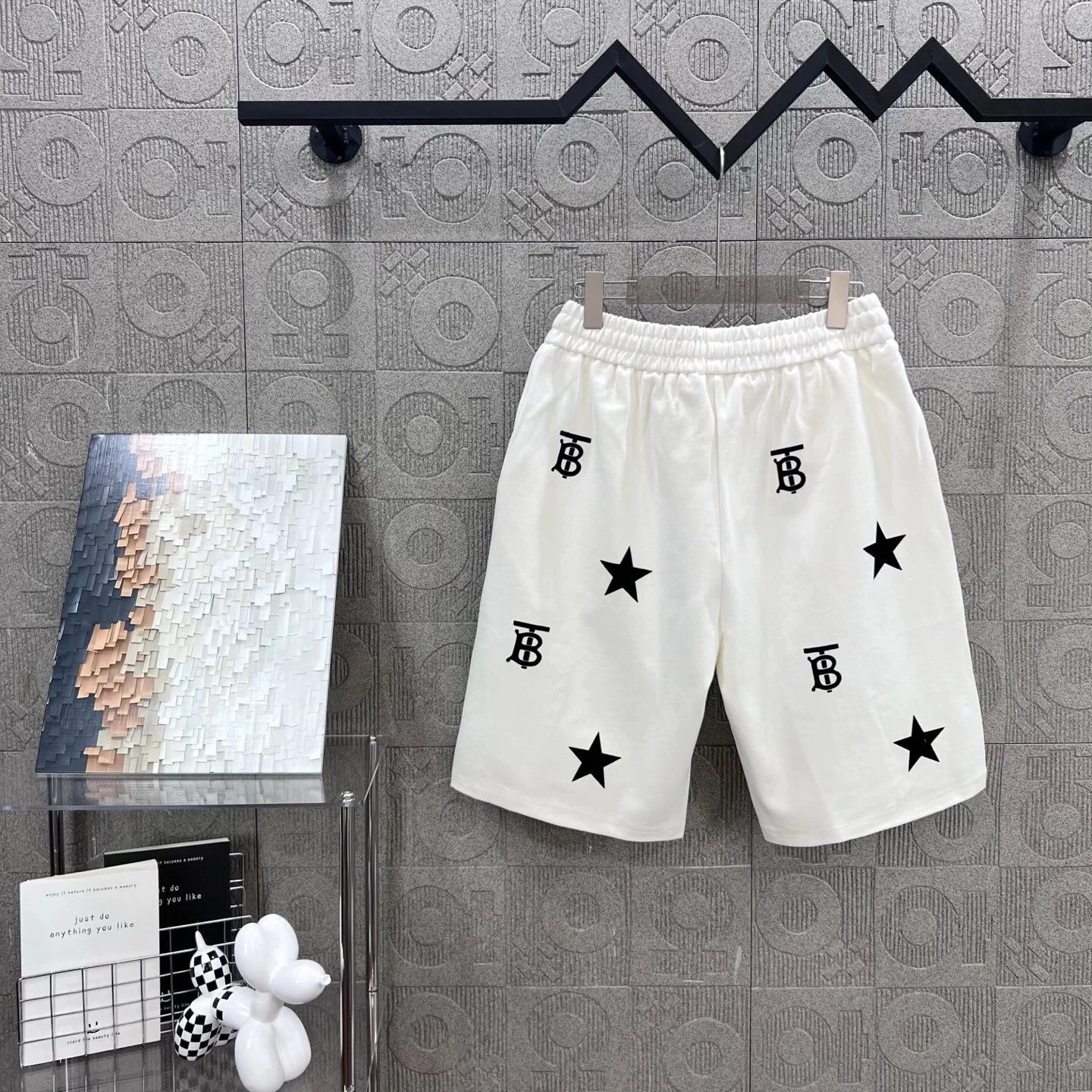 Unisex Printed Letter-Graphic Shorts