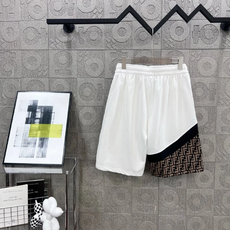 Unisex Cotton Letter-Graphic Panelled Shorts — FF 4