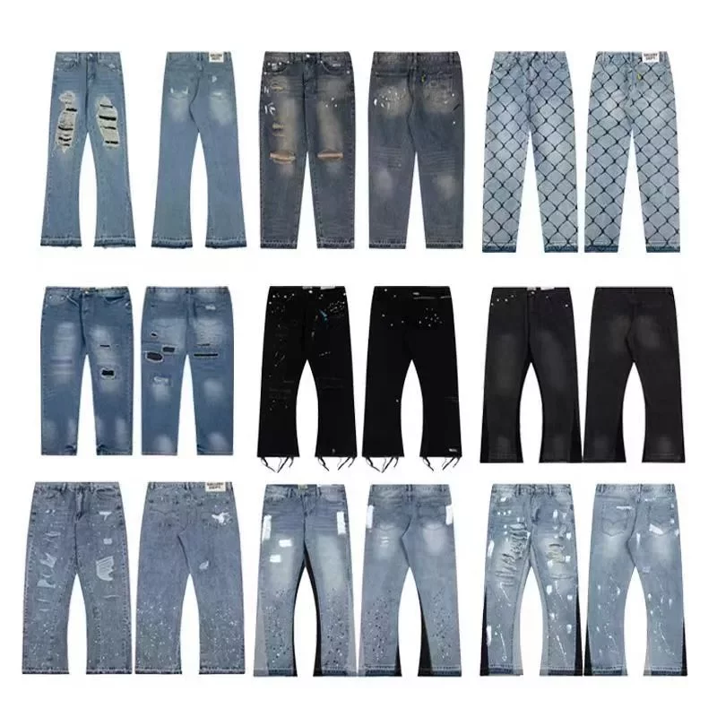 Washed Distressed Panelled Jeans — GD — #1272 2
