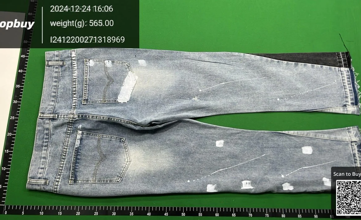 Washed Distressed Panelled Jeans — GD — #1272 4