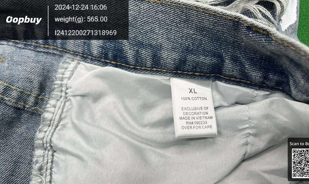 Washed Distressed Panelled Jeans — GD — #1272 6