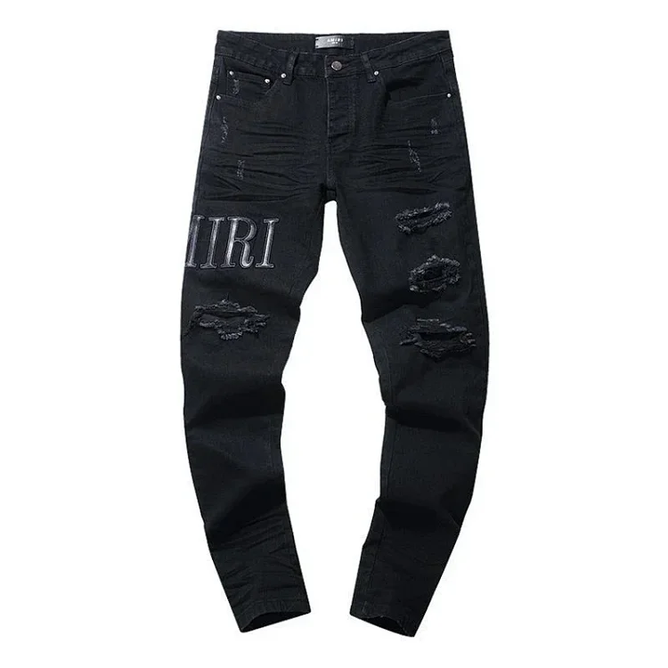 Washed Distressed Retro Jeans 2