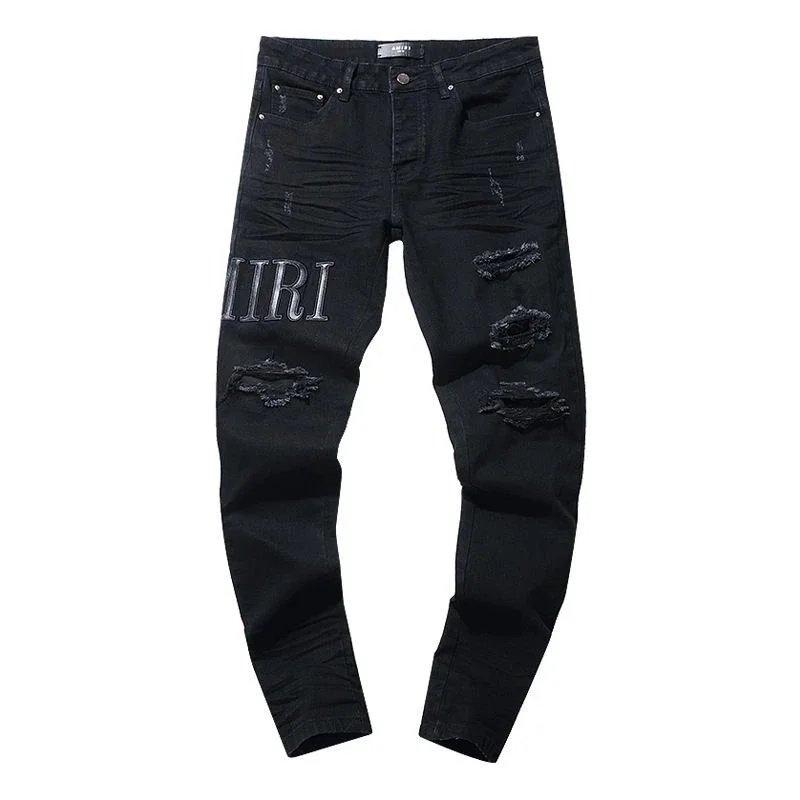 Washed Distressed Retro Jeans