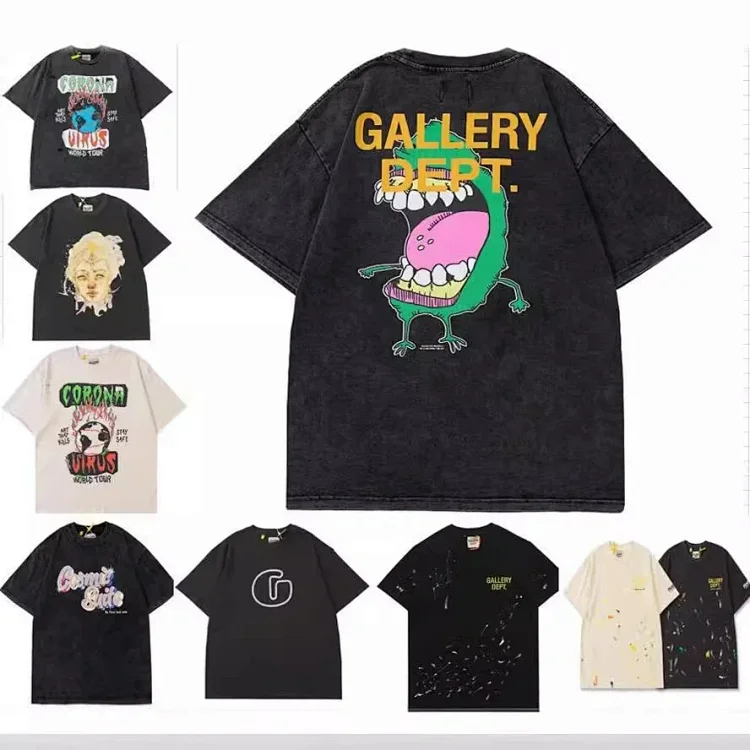 Washed distressed graffiti cartoon short-sleeved T-Shirt — #141 2