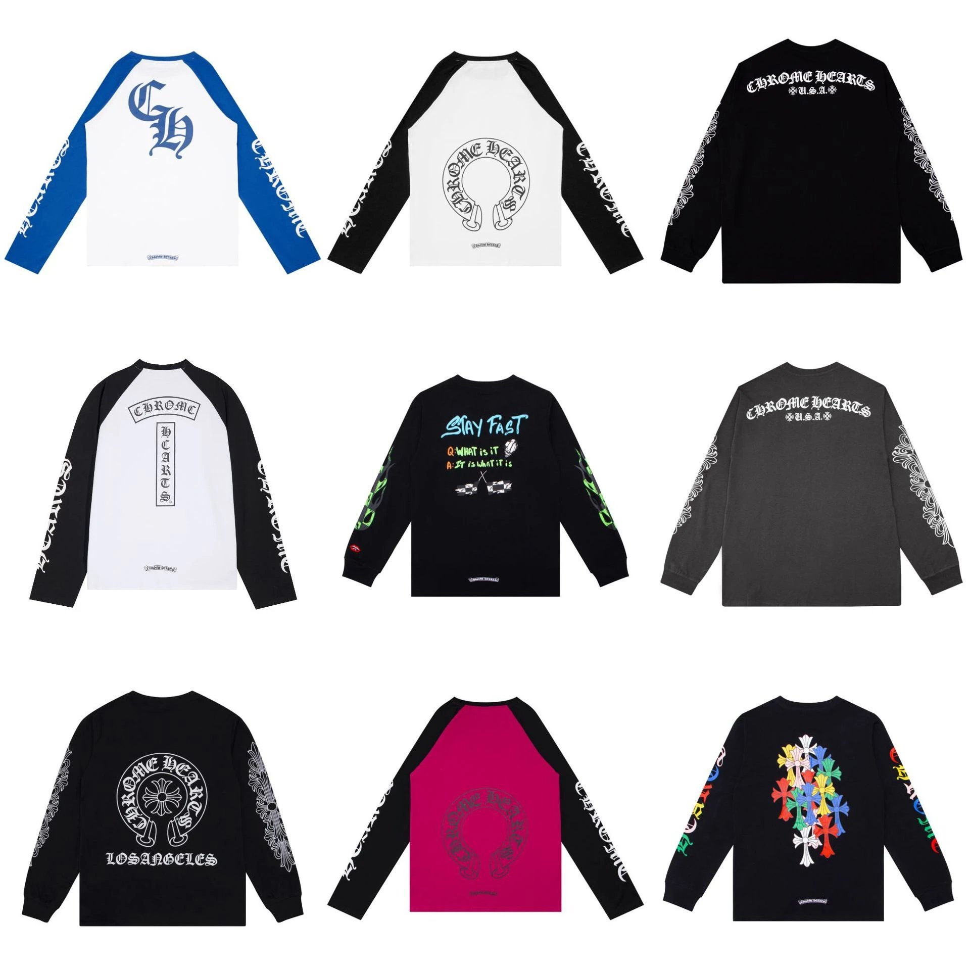 Unisex Loose-Fit Cotton Long-Sleeve Long-Sleeve Top — RF / Chrome