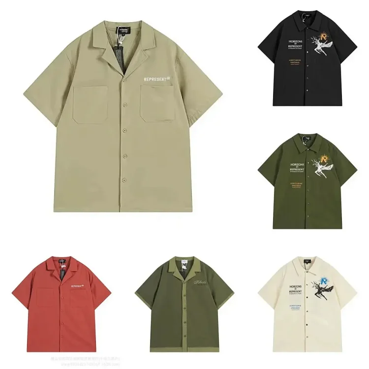 Collared Letter-Graphic Shirt 2