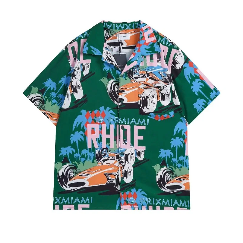 Collared Letter-Graphic Shirt 5