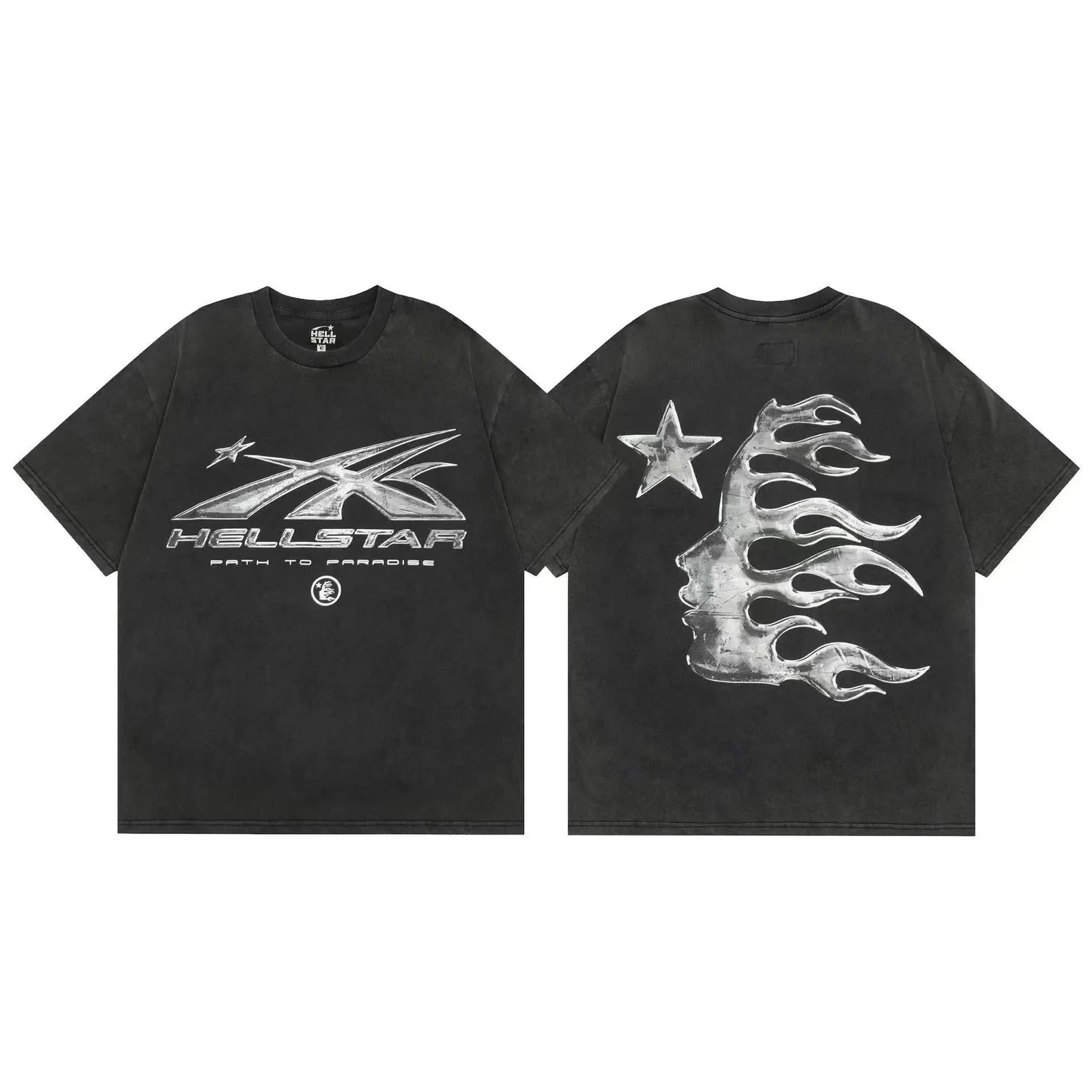 Loose-Fit Crewneck Short-Sleeve Distressed Retro T-Shirt 2