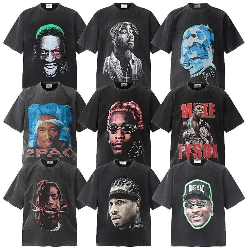Unisex Short-Sleeve Washed Distressed T-Shirt 2