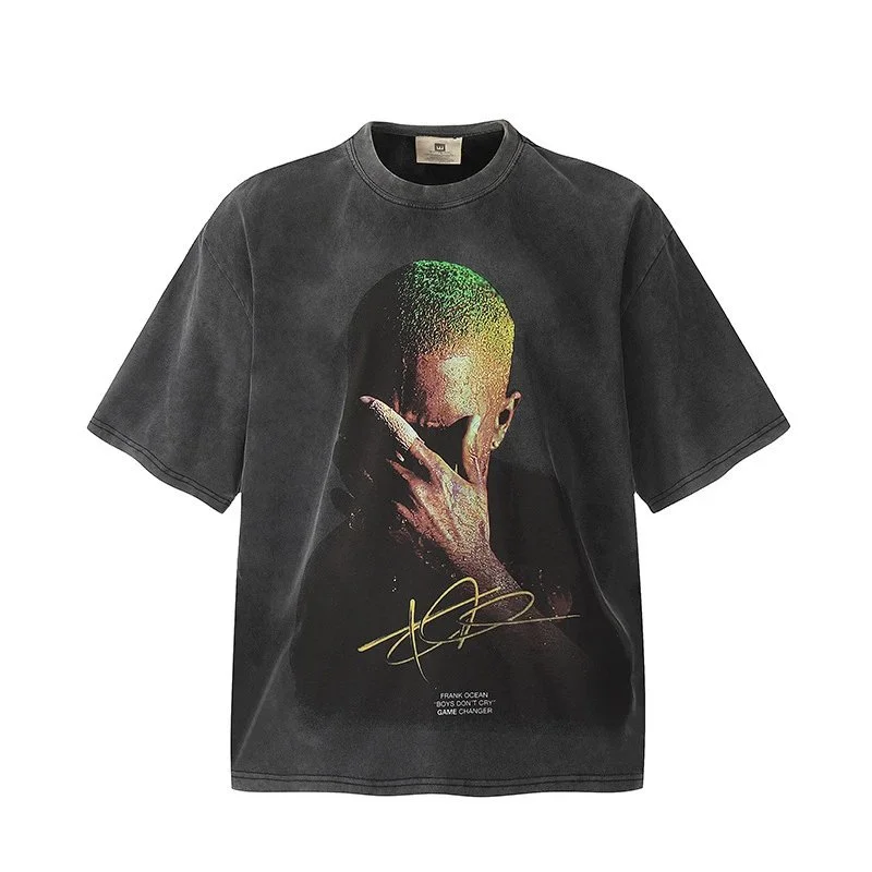 Unisex Short-Sleeve Washed Distressed T-Shirt 4
