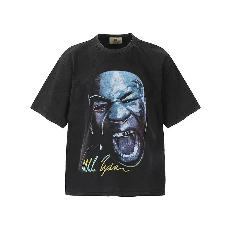 Unisex Short-Sleeve Washed Distressed T-Shirt 6