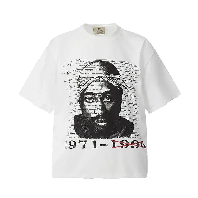 Unisex Short-Sleeve Washed Distressed T-Shirt 7
