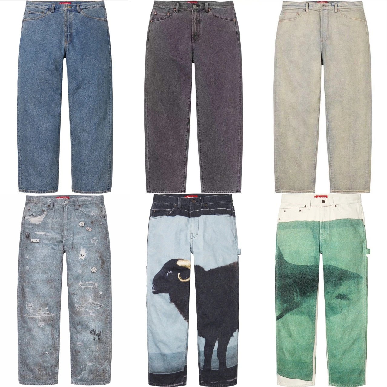 Loose-Fit Printed Jeans — RF.SUPJeans / pants