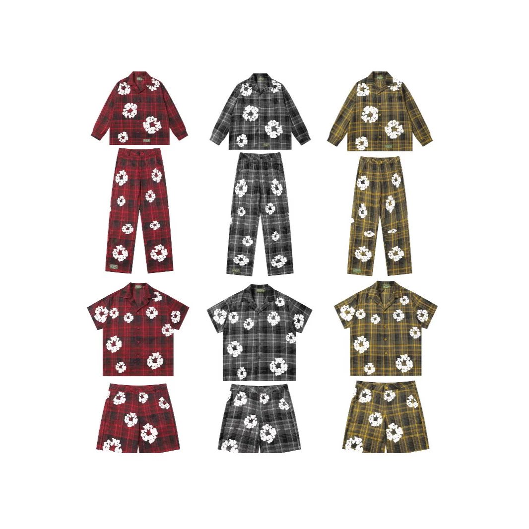 Unisex Printed Checked Clothing Set — DENIMTEARS