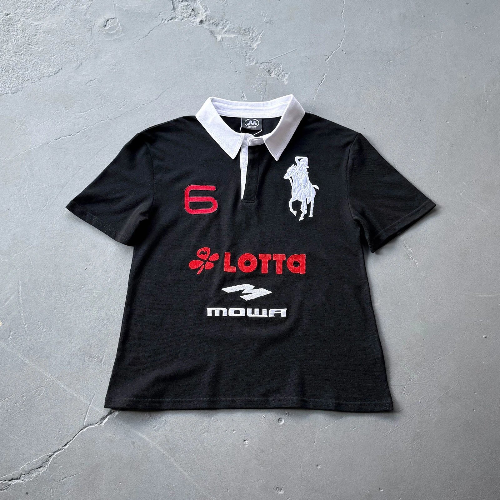 Slim-Fit Short-Sleeve Embroidered Polo Shirt — Mowalola / ATL