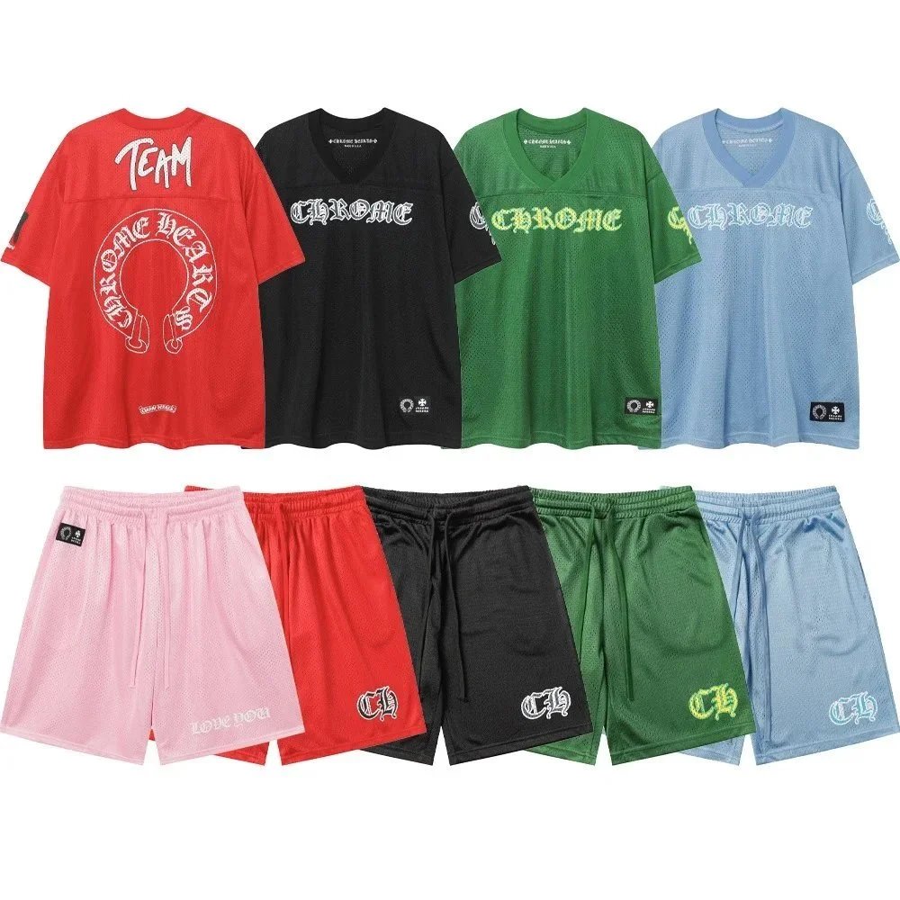 Unisex Loose-Fit Short-Sleeve Printed Shorts