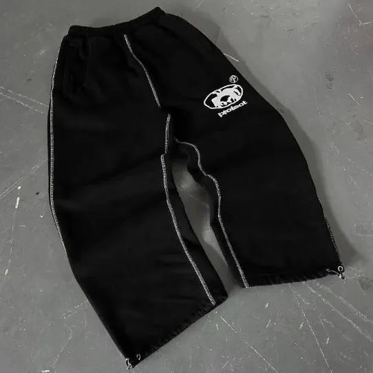 Unisex Loose-Fit Striped Retro Pants