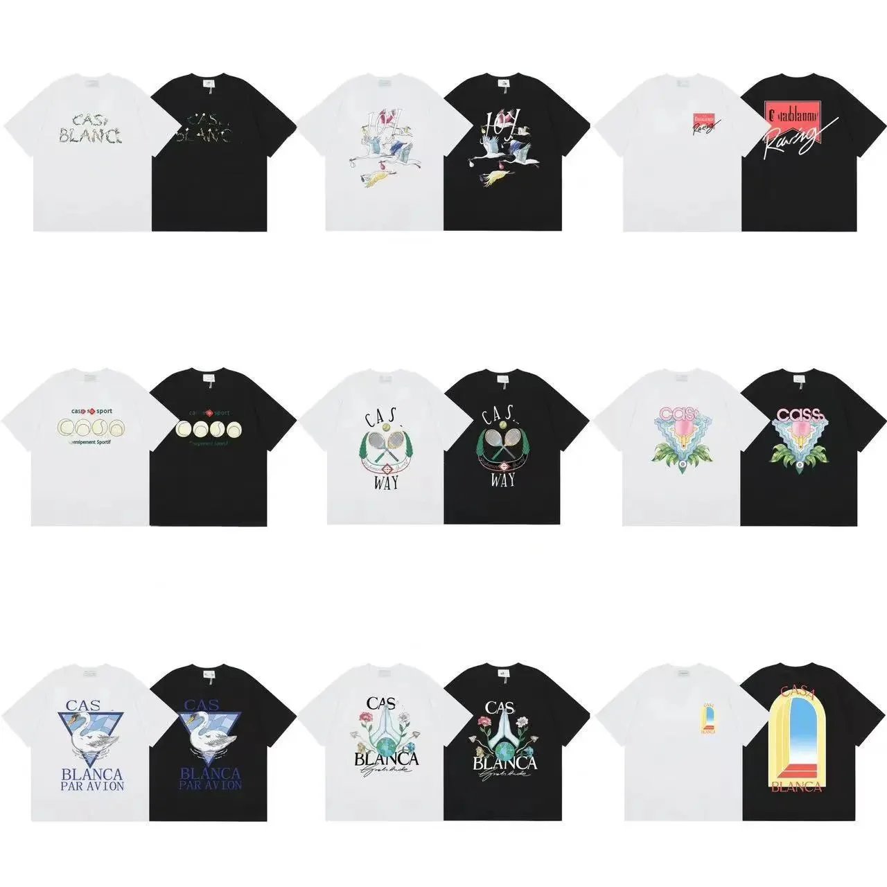 Spring and summer new style painted printed short-sleeved men’s and women’s T-Shirts-CY