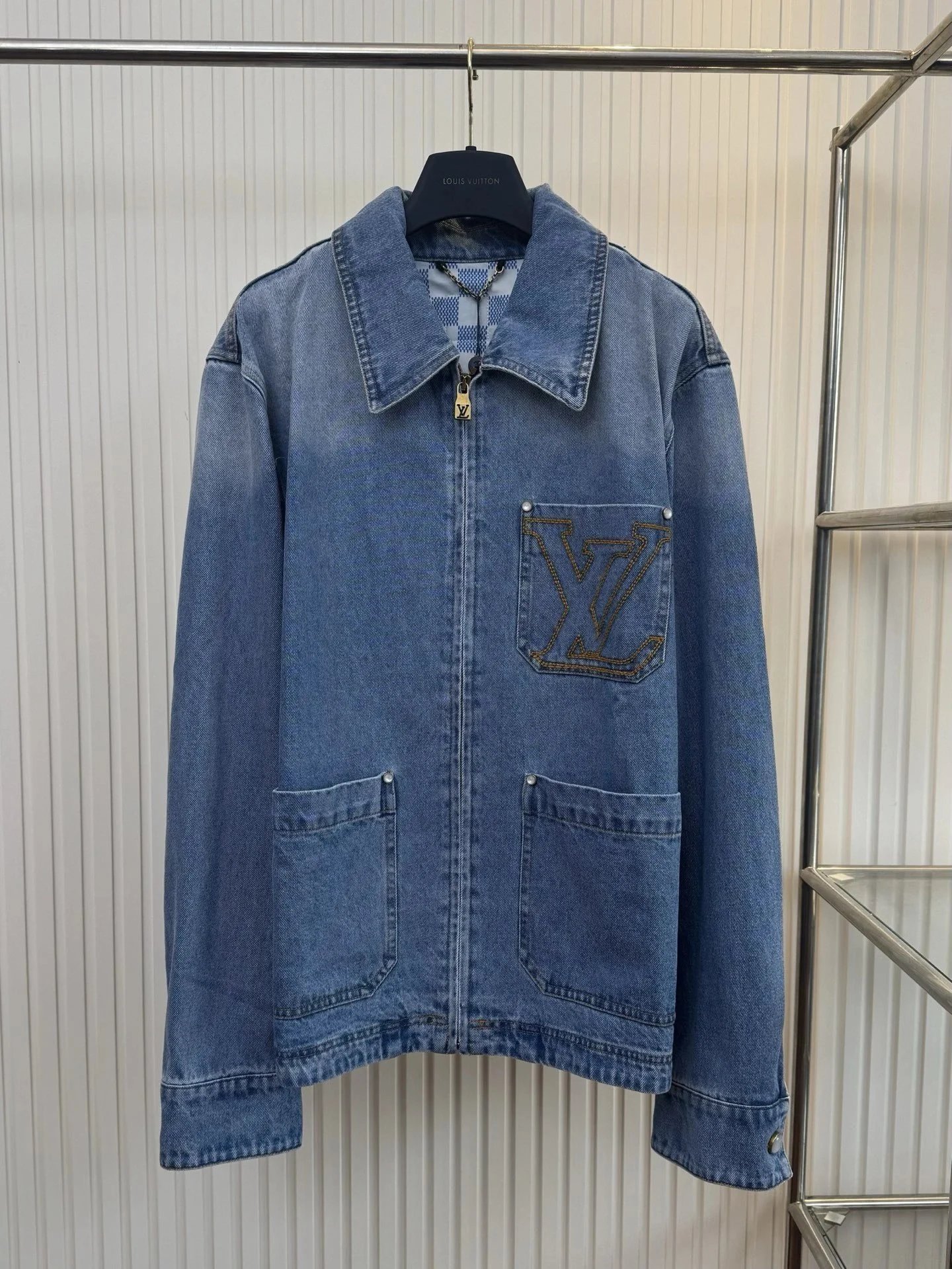 Unisex Embroidered Letter-Graphic Jacket — #3084