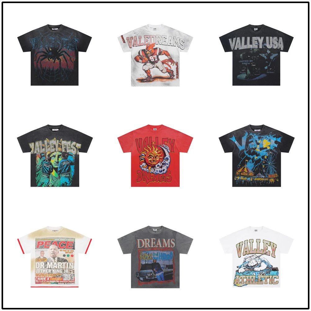 Loose-Fit Short-Sleeve Printed Washed Distressed T-Shirt — Ch / Tee