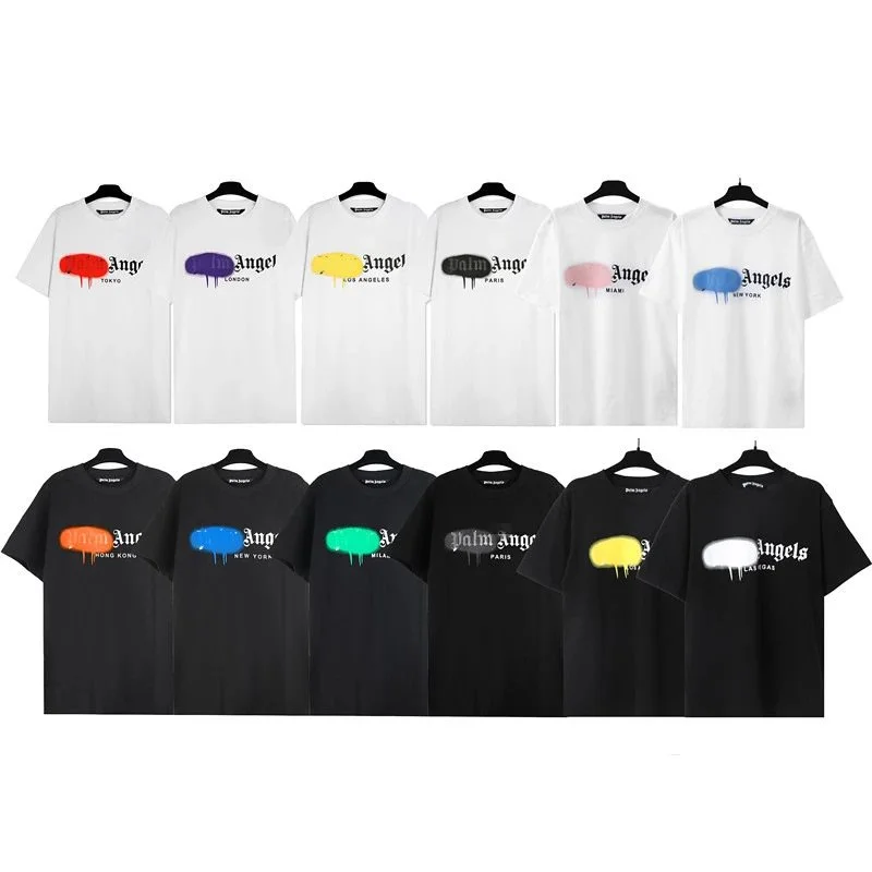 Pa*lm ang*els round neck men's T-Shirt loose couple Short-Sleeve Top 2