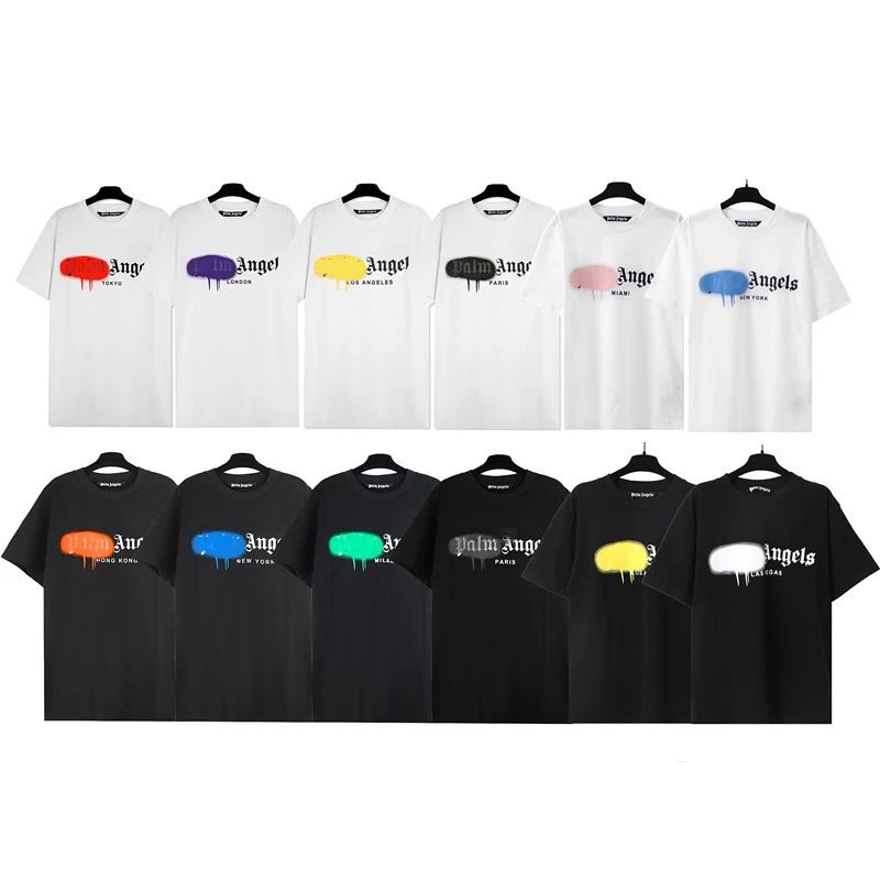 Pa*lm ang*els round neck men's T-Shirt loose couple Short-Sleeve Top