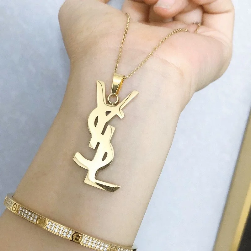 Letter-Graphic Necklace — #3278 3