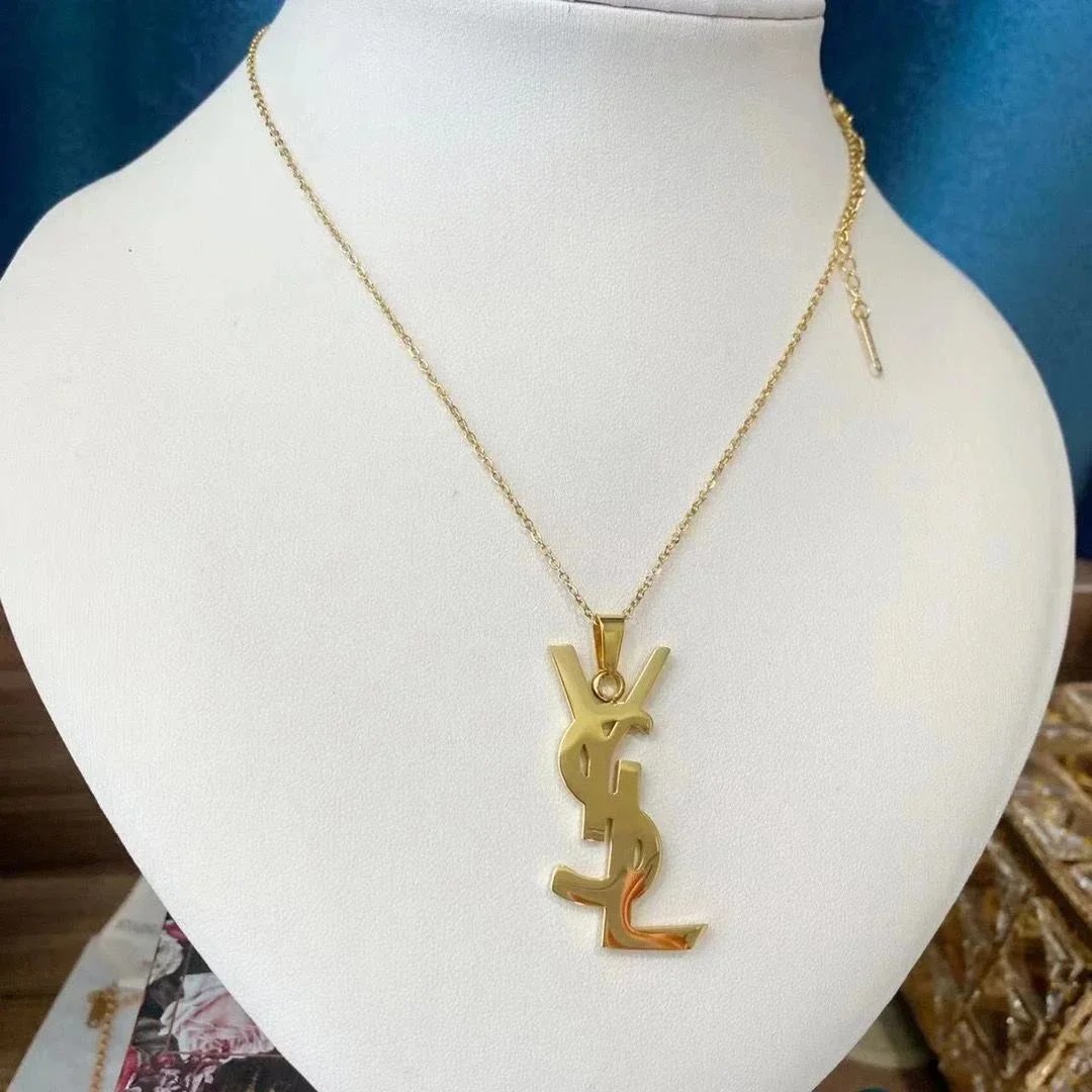 Letter-Graphic Necklace — #3278