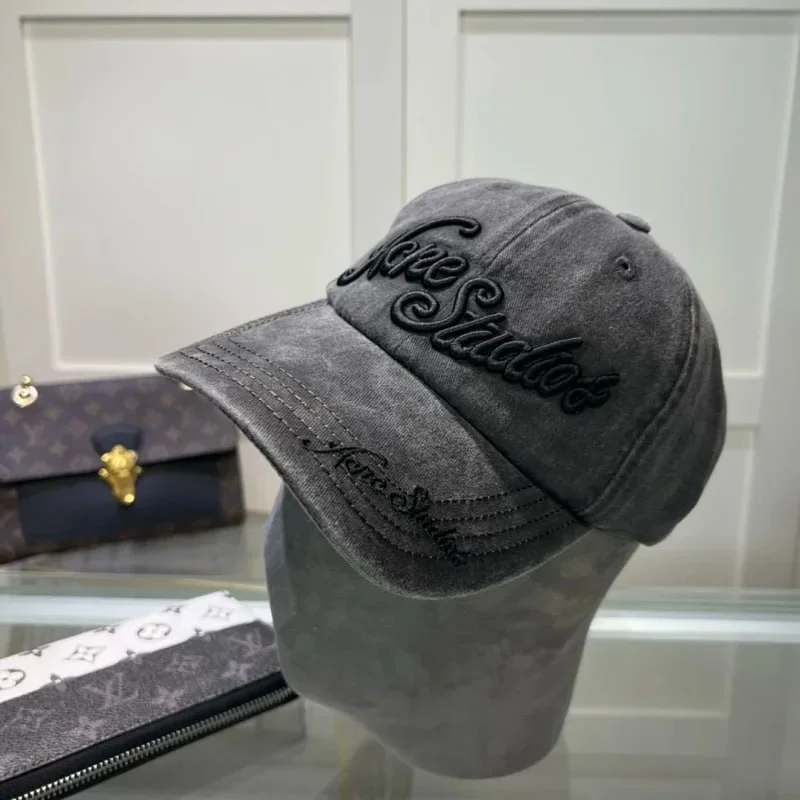 Embroidered Letter-Graphic Washed Retro Baseball Cap — ZW-1 — #3676 6