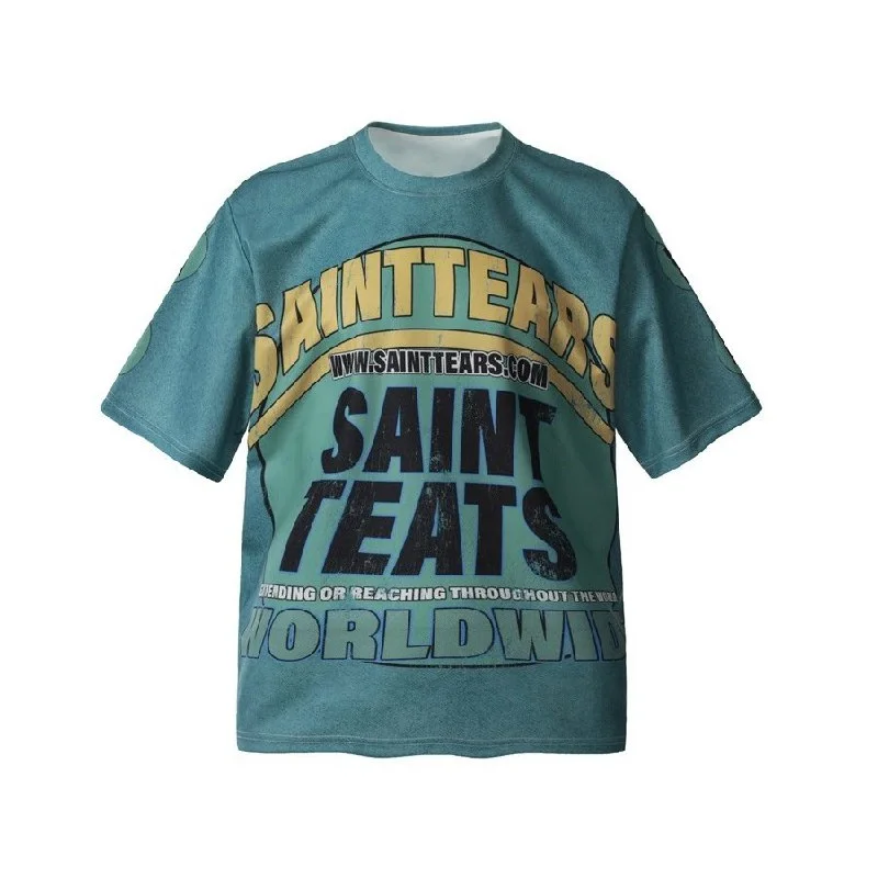 Unisex Loose-Fit Crewneck Short-Sleeve Printed T-Shirt — #372 6