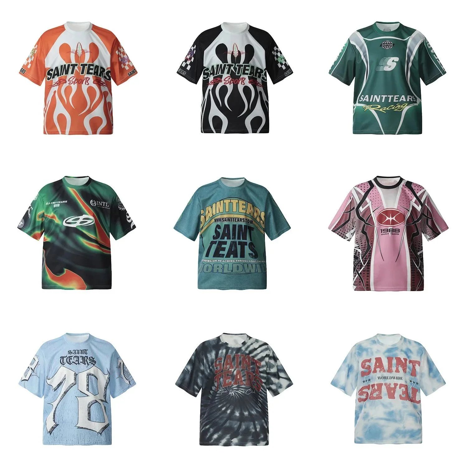 Unisex Loose-Fit Crewneck Short-Sleeve Printed T-Shirt — #372