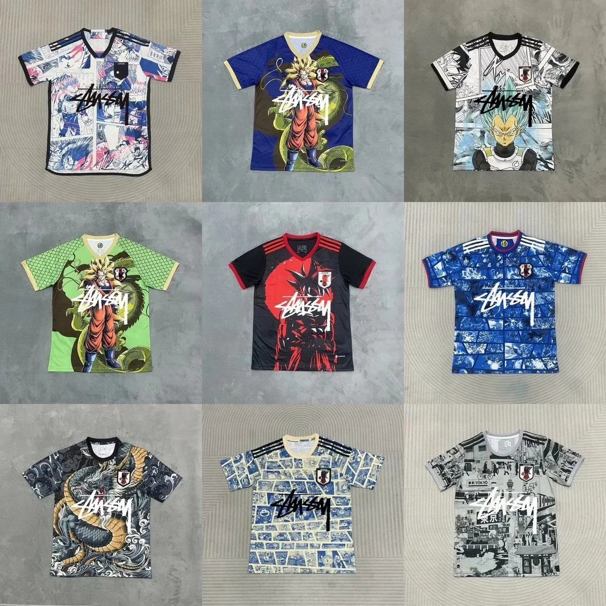 Japan-Inspired Anime Graphic Football Jersey Selection