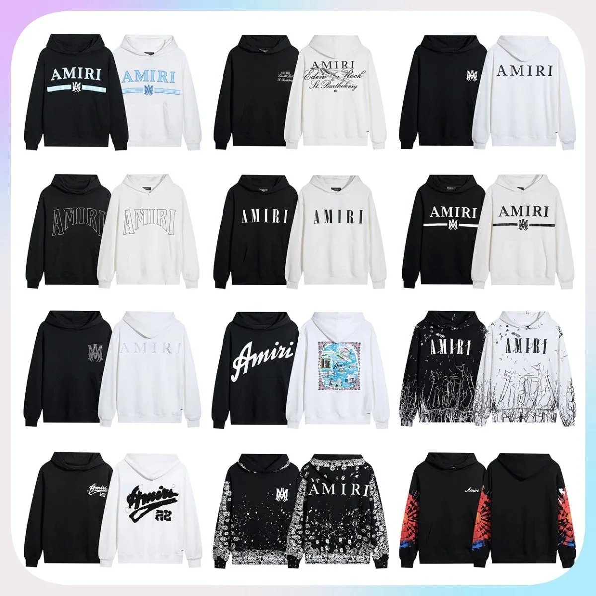 Unisex Letter-Graphic Graffiti-Print Hoodie — AM / IRI