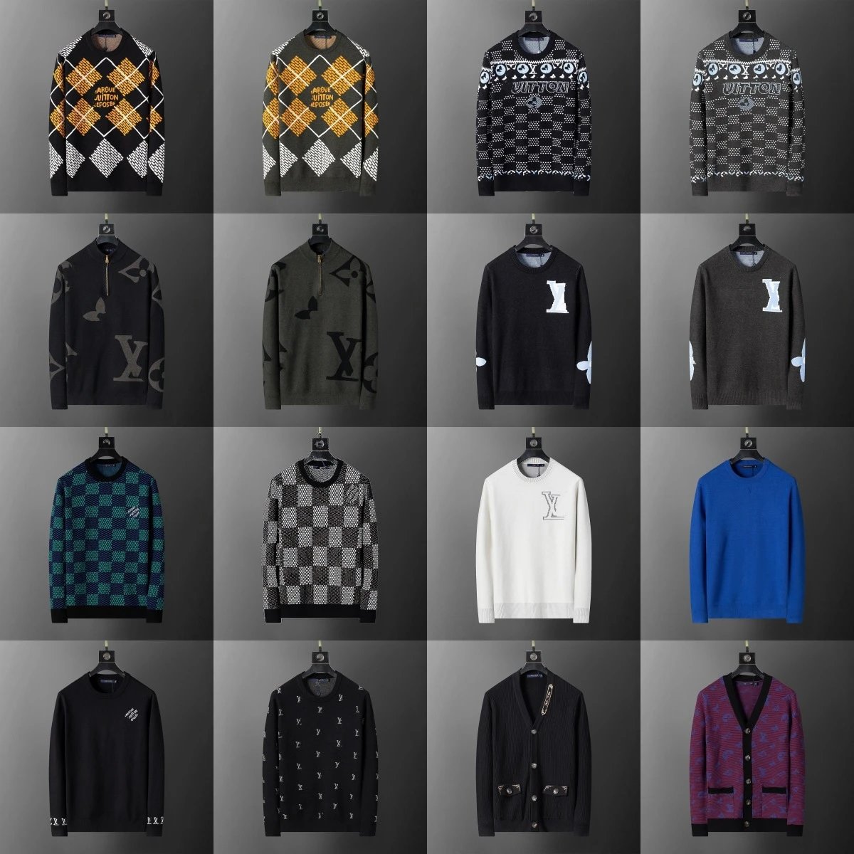 Knitted Embroidered Letter-Graphic Knitwear Selection — LOGO