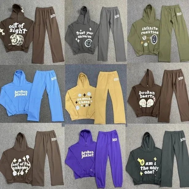 Printed Letter-Graphic Puff-Print Clothing Set — BP / Hoodie