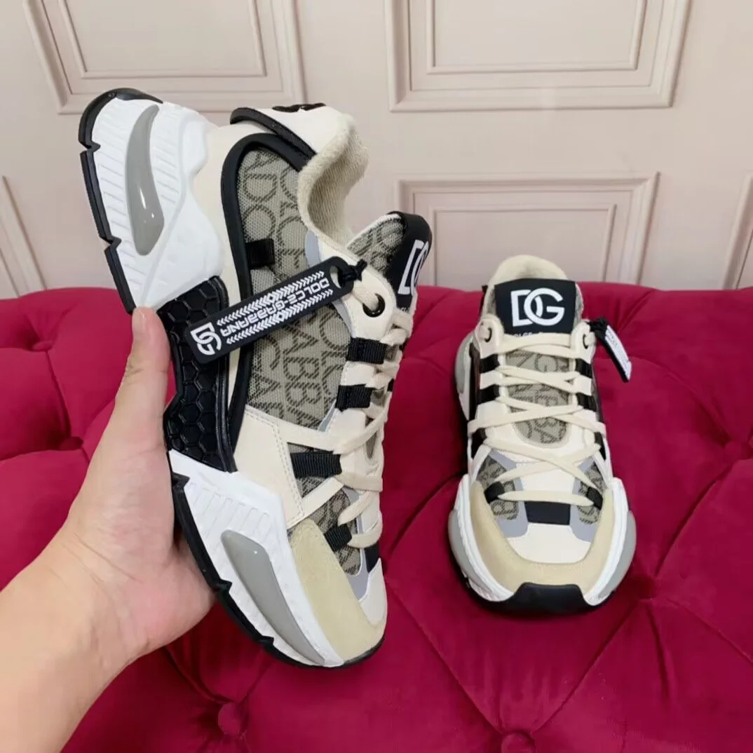 New cowhide thick-soled casual shoes color matching breathable 6