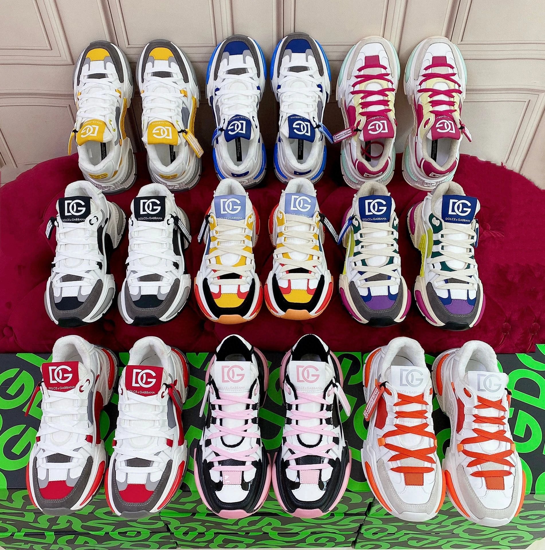 New cowhide thick-soled casual shoes color matching breathable