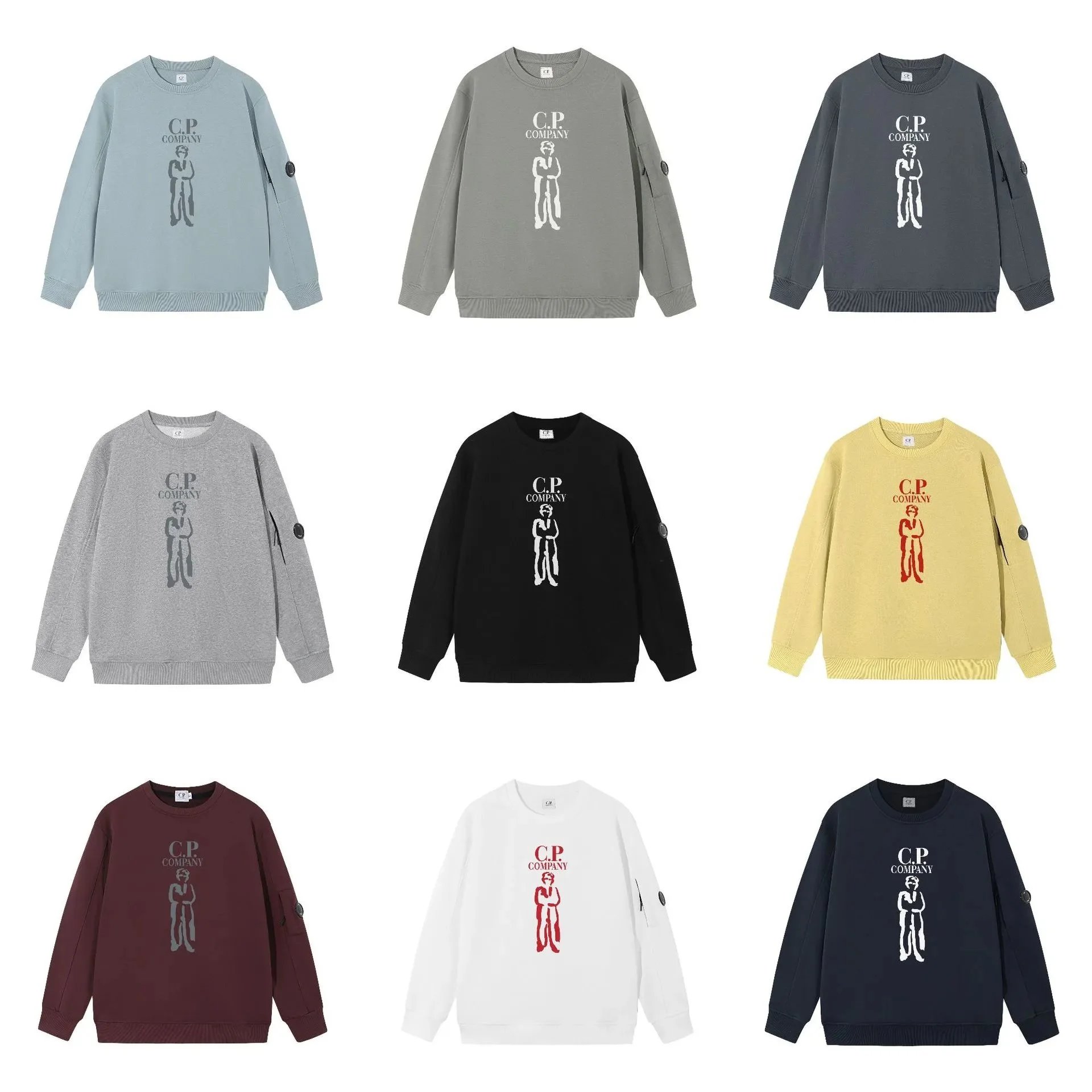 Unisex Loose-Fit Long-Sleeve Solid-Colour Sweatshirt