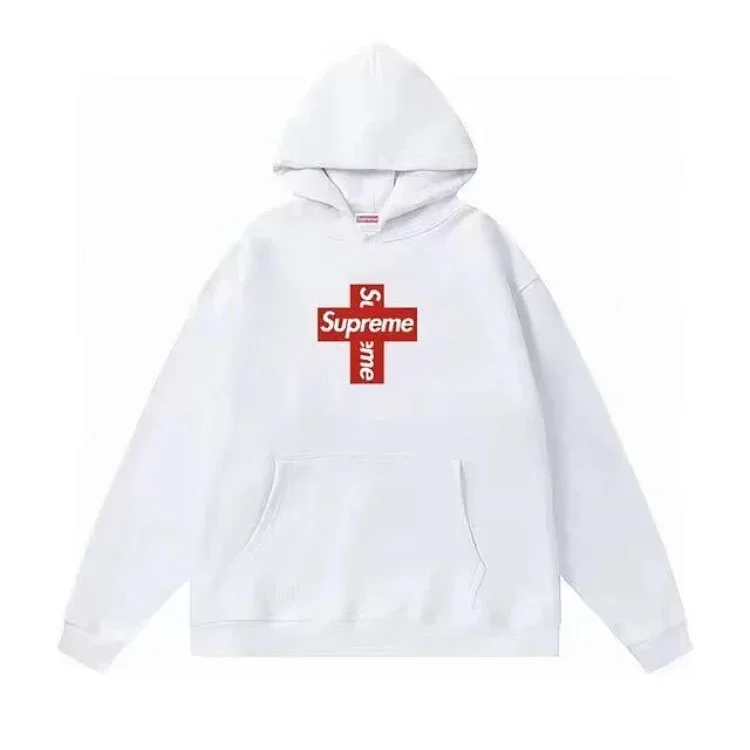 Unisex Loose-Fit Printed Letter-Graphic Hoodie — Supreme 2