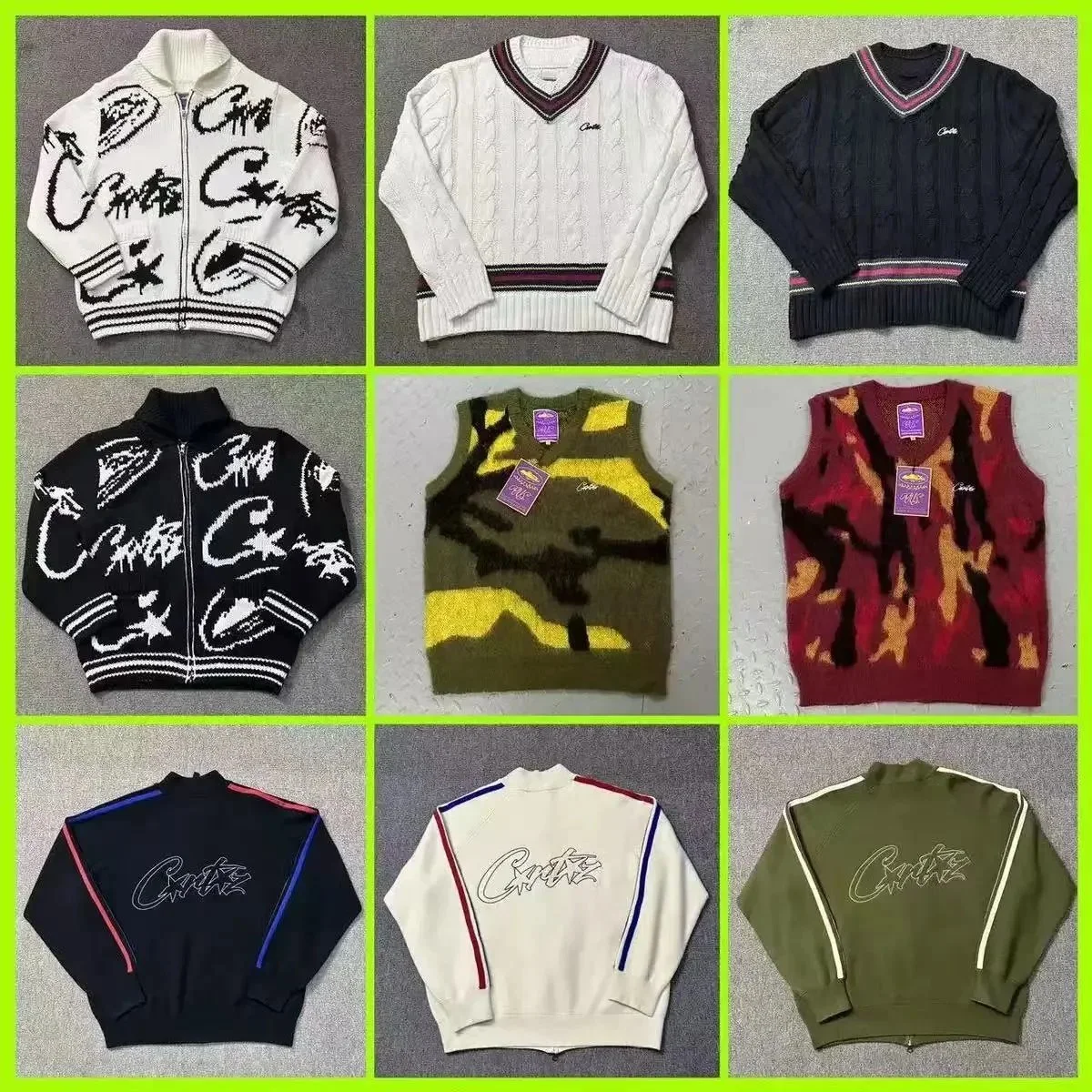 Zip-Up Embroidered Letter-Graphic Knitwear — SU08-TOP 2