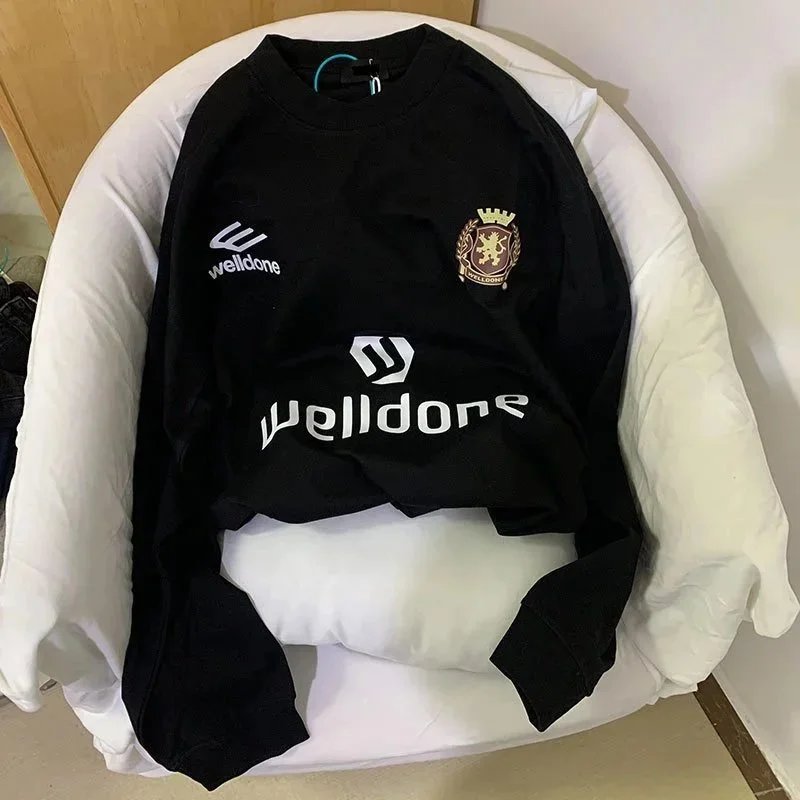 Unisex Long-Sleeve Printed Letter-Graphic Number-Graphic Sports Jersey — WE11DONEWHITEwelldone 2