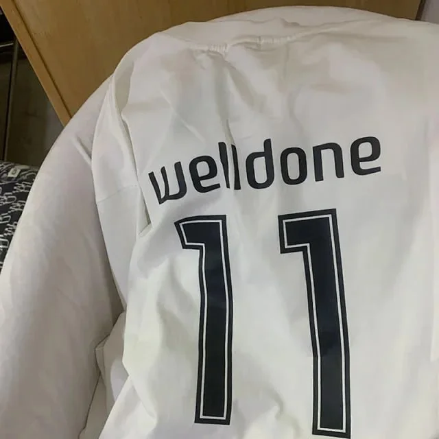 Unisex Long-Sleeve Printed Letter-Graphic Number-Graphic Sports Jersey — WE11DONEWHITEwelldone 4