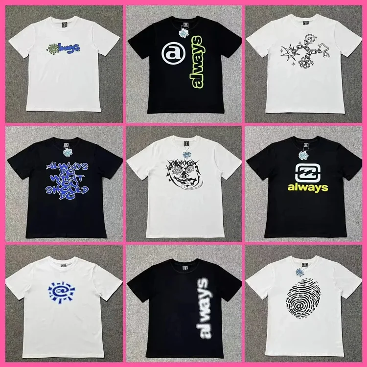 Casual loose high street couple short-sleeved T-Shirts for men and women 2