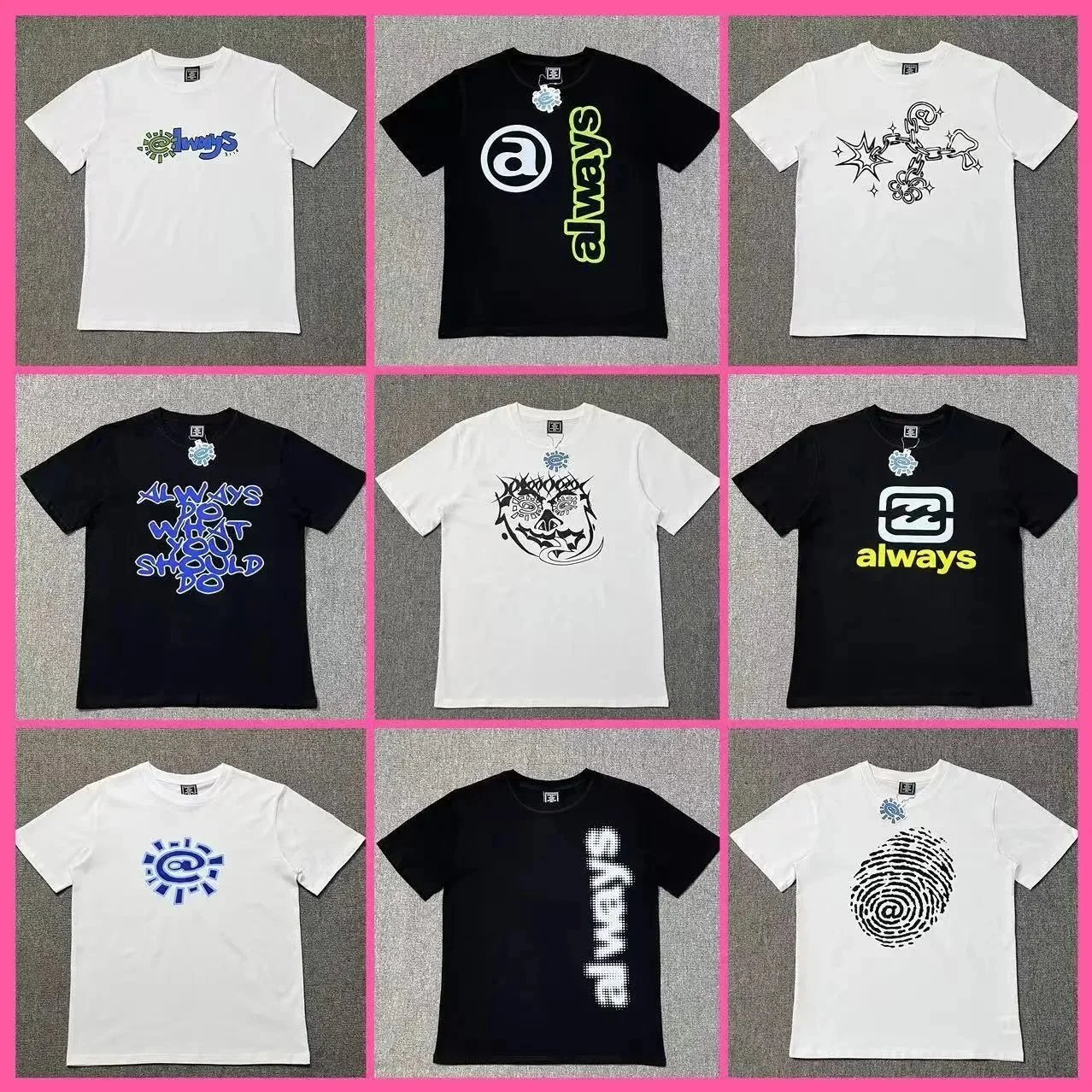 Casual loose high street couple short-sleeved T-Shirts for men and women