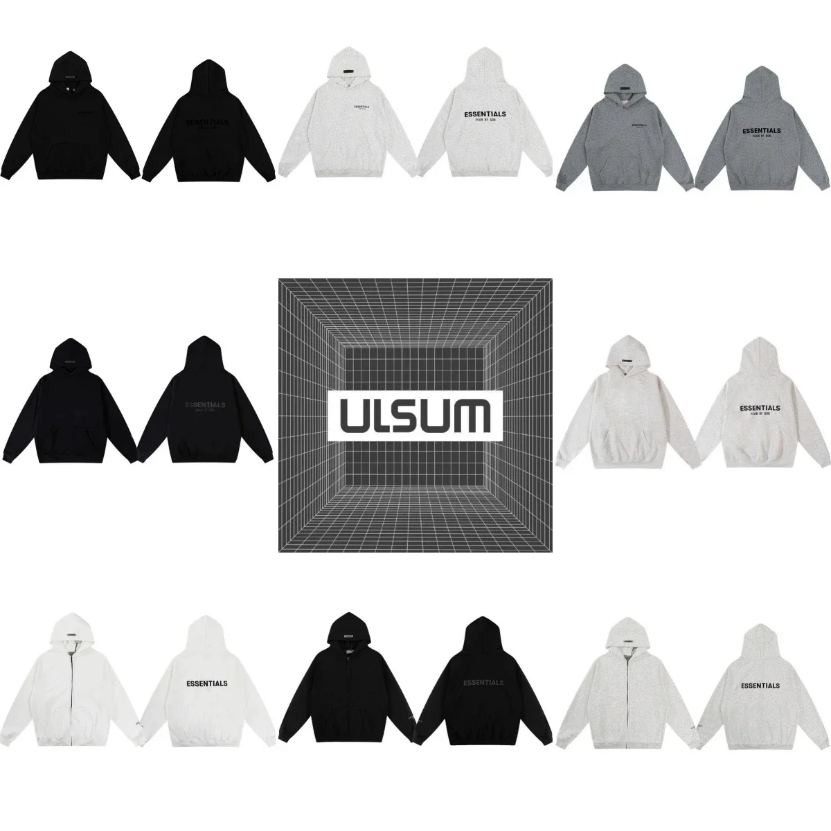 2025ss ULSUM store E Hooded sweatshirt and pants set 2