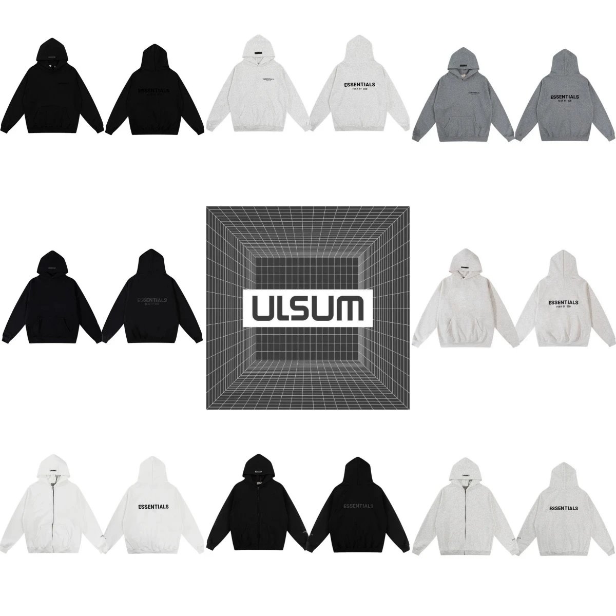 2025ss ULSUM store E Hooded sweatshirt and pants set