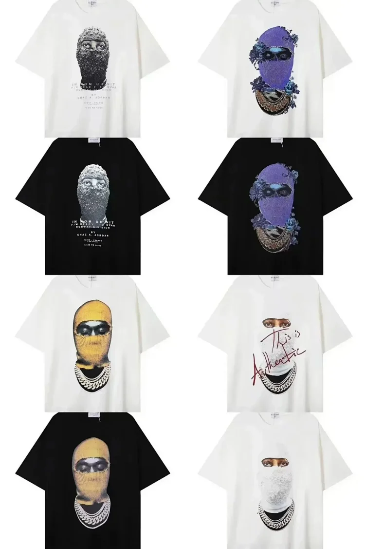 PG18- masked man mask loose short-sleeved T-Shirt for men 2